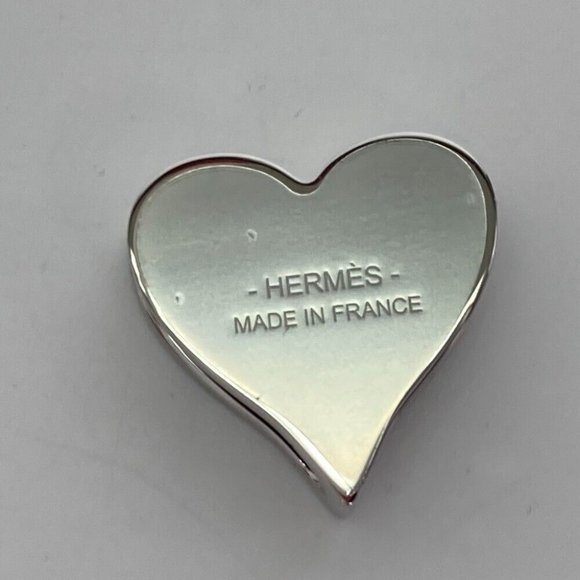 HERMES Heart motif Tea time Twilly ring Scarf ring Metal Red - Picture 2 of 7